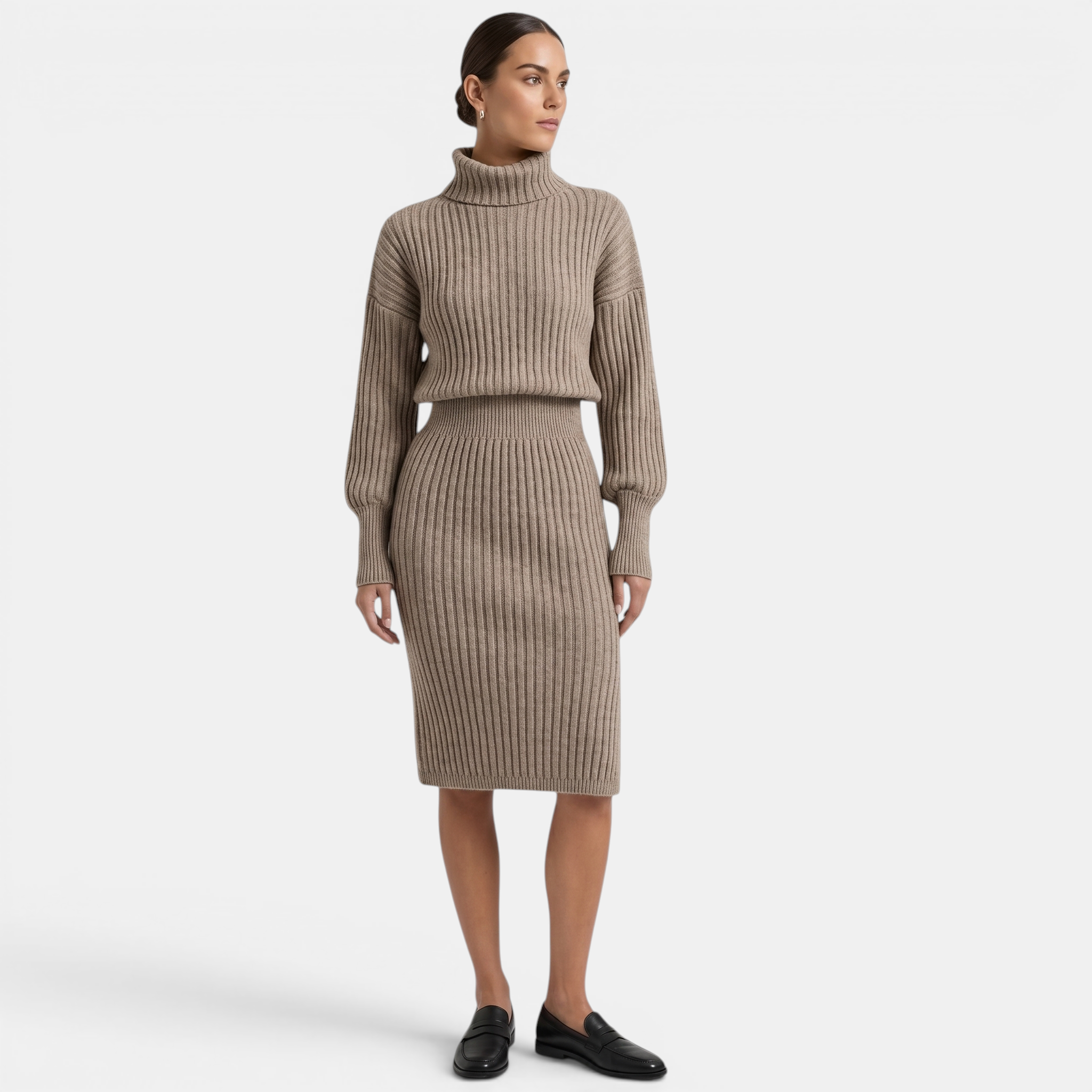 Valeniri | Women’s Soft Knit Pullover Dress Long Sleeve Casual Wear Dress
