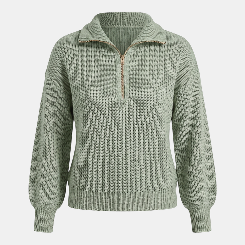 Valeniri | Women's Quarter Zip Knit Sweater Loose Fit Long Sleeve