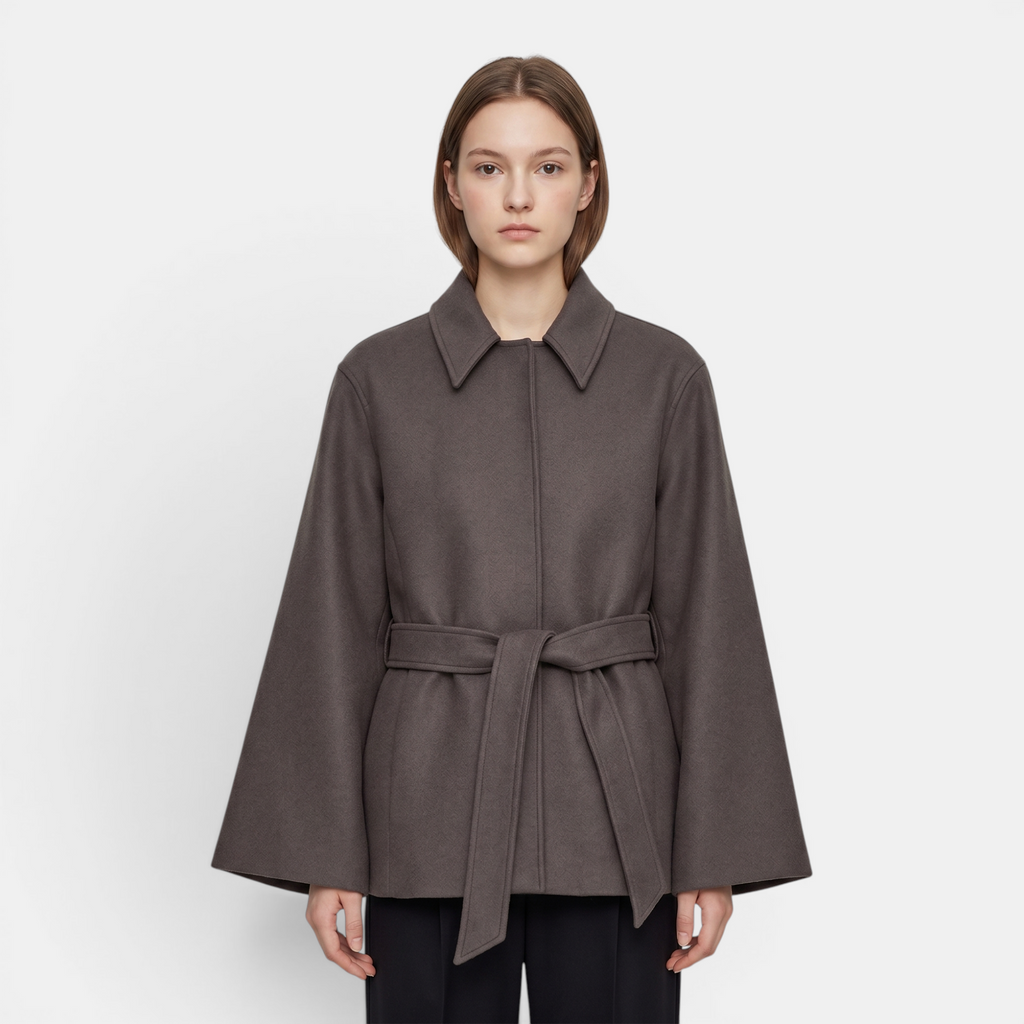 Valeniri | Women's Wool Blazer – Classic Tailored Belted Coat