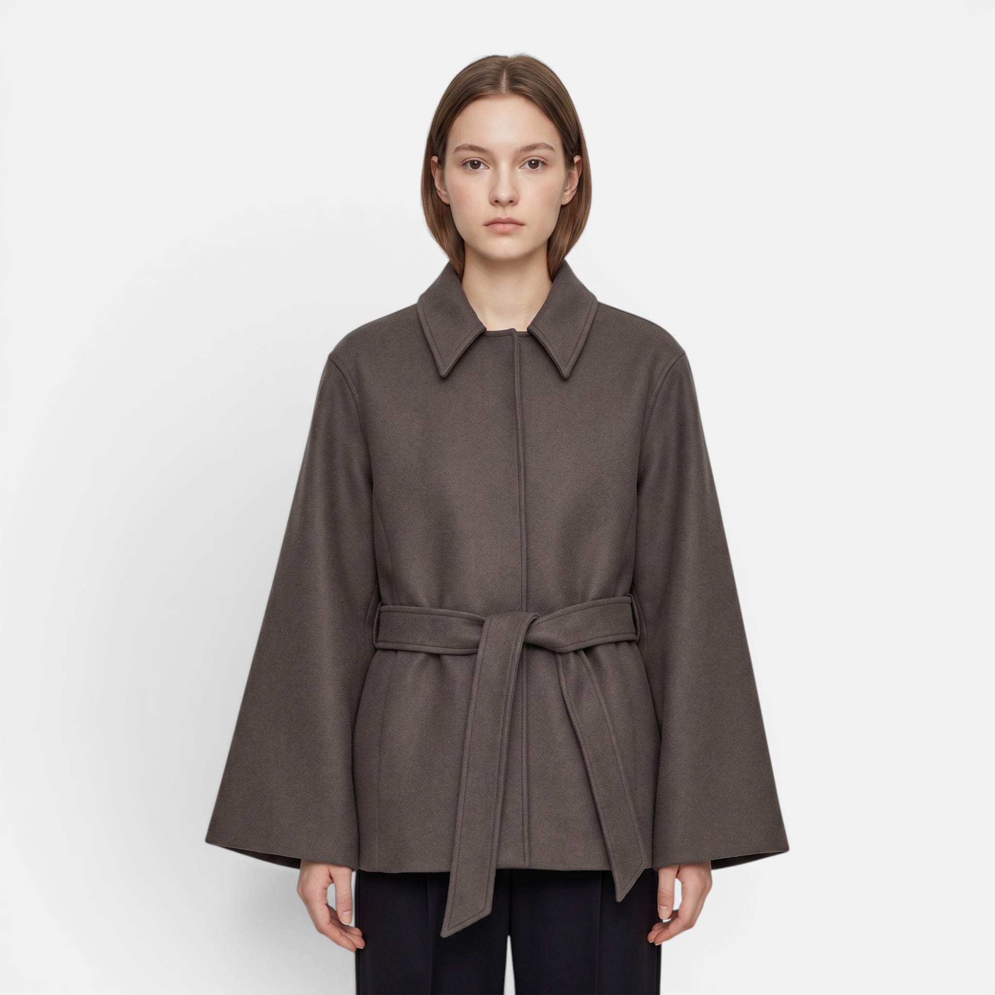 Valeniri | Women's Wool Blazer – Classic Tailored Belted Coat