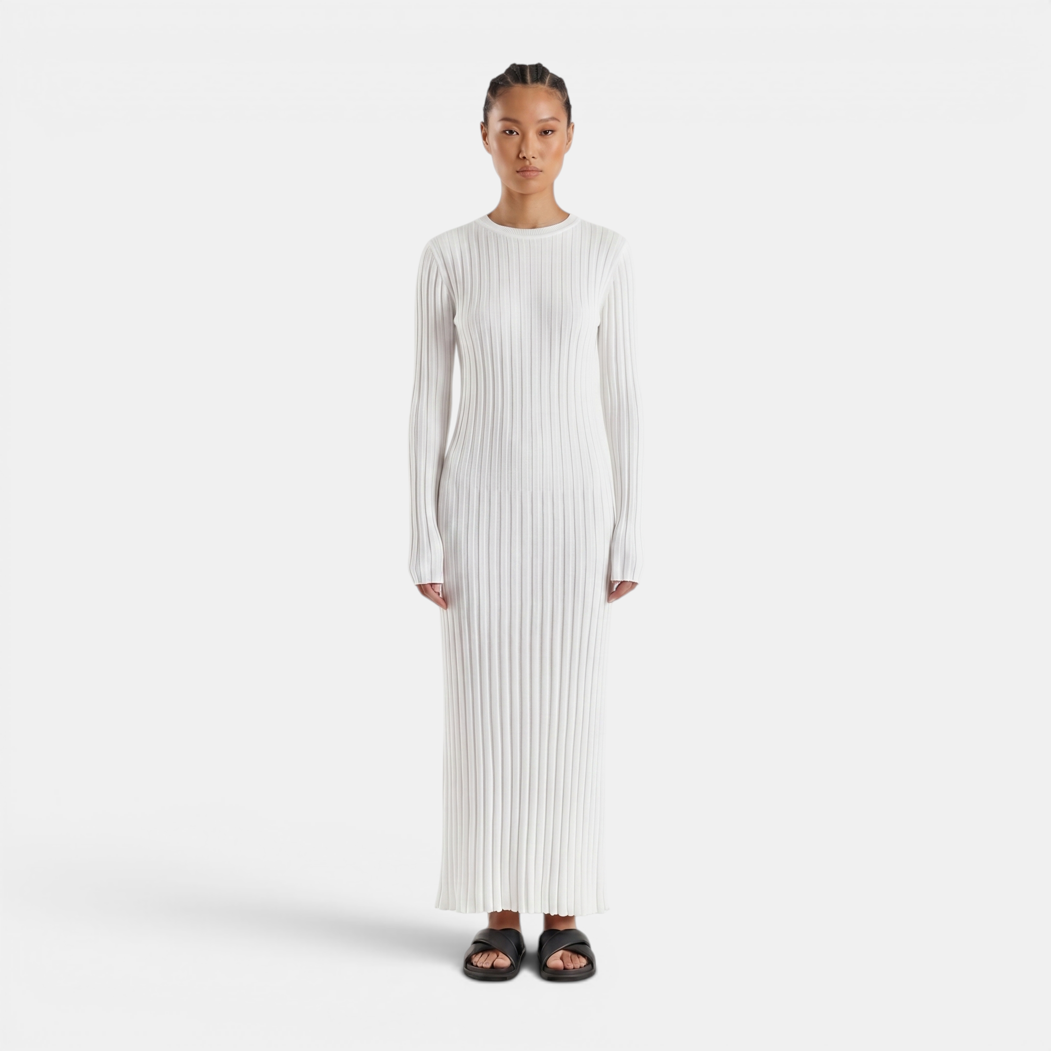 Valeniri | Women’s Comfortable Knit Dress Wool Blend Classic Casual Midi Dress