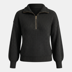 Valeniri | Women's Quarter Zip Knit Sweater Loose Fit Long Sleeve
