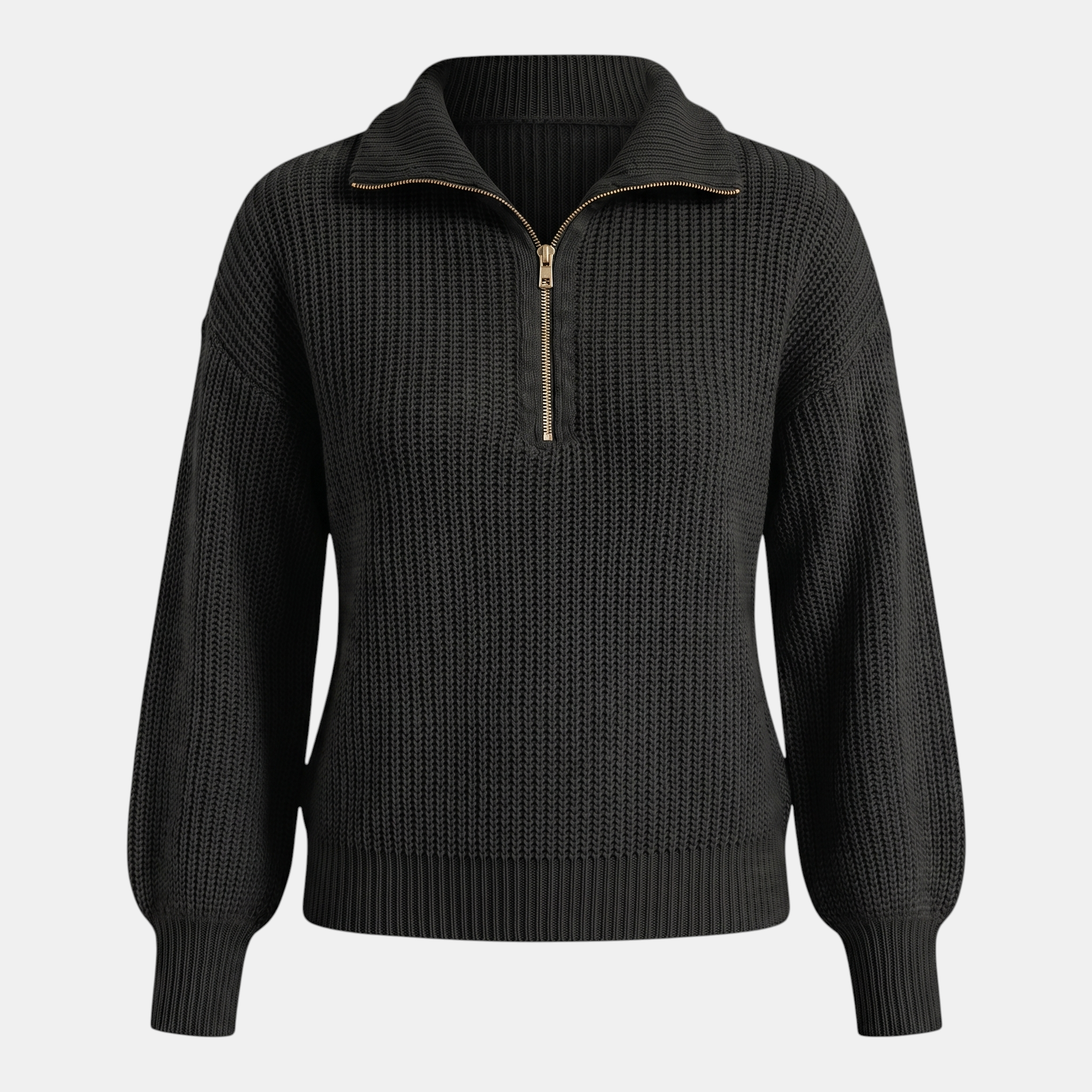 Valeniri | Women's Quarter Zip Knit Sweater Loose Fit Long Sleeve
