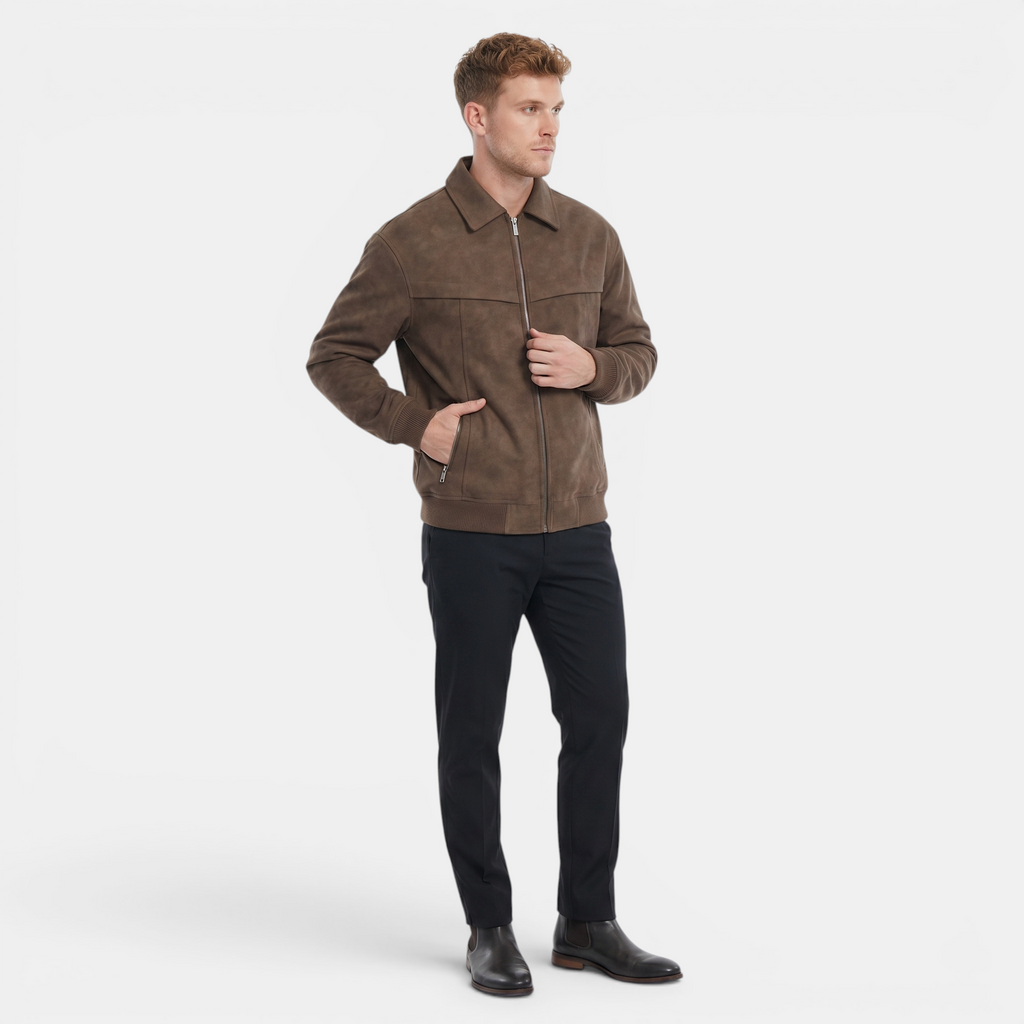 Valeniri | Men's Vintage PU Leather Jacket Classic Bomber Style