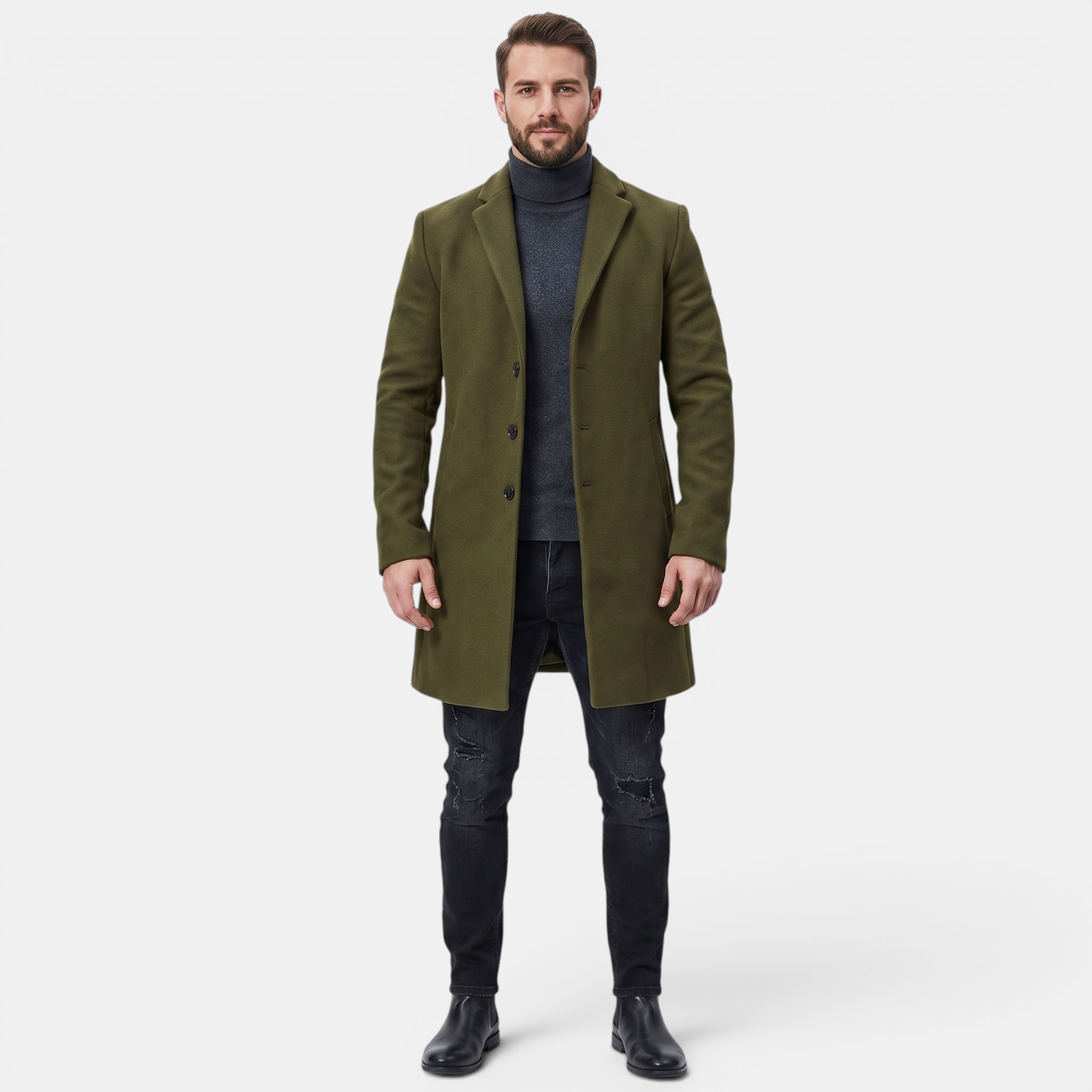 Valeniri | Men’s Tweed Coat Warm Wool Blend Classic Fit Jacket