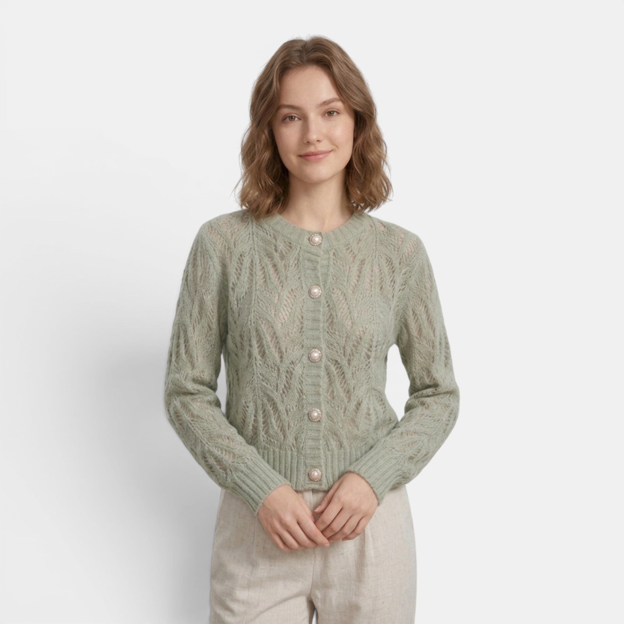 Valeniri | Women’s Cable Knit Cardigan Warm Minimalist Layering Top