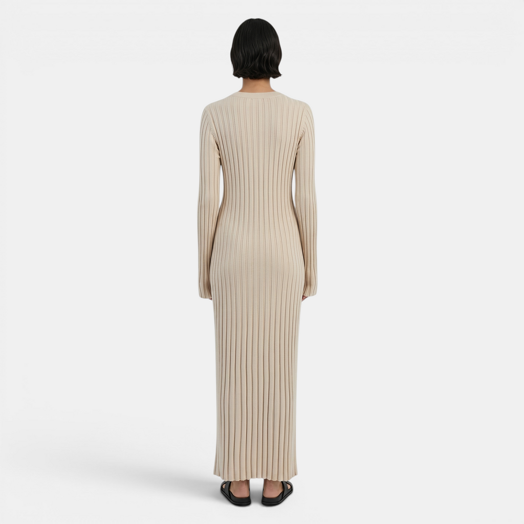 Valeniri | Women’s Comfortable Knit Dress Wool Blend Classic Casual Midi Dress