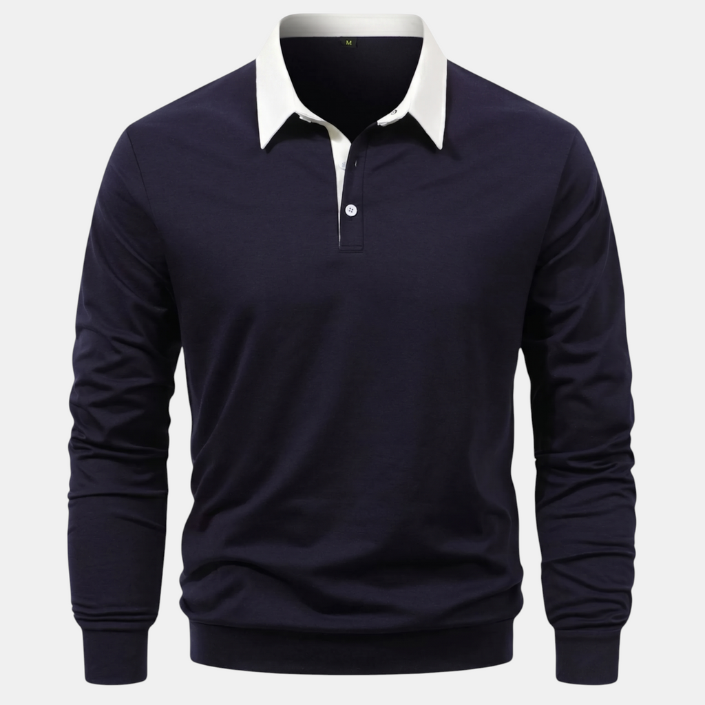 Valeniri | Men’s Long Sleeve Polo Sweater Classic Fit Casual Knit Top