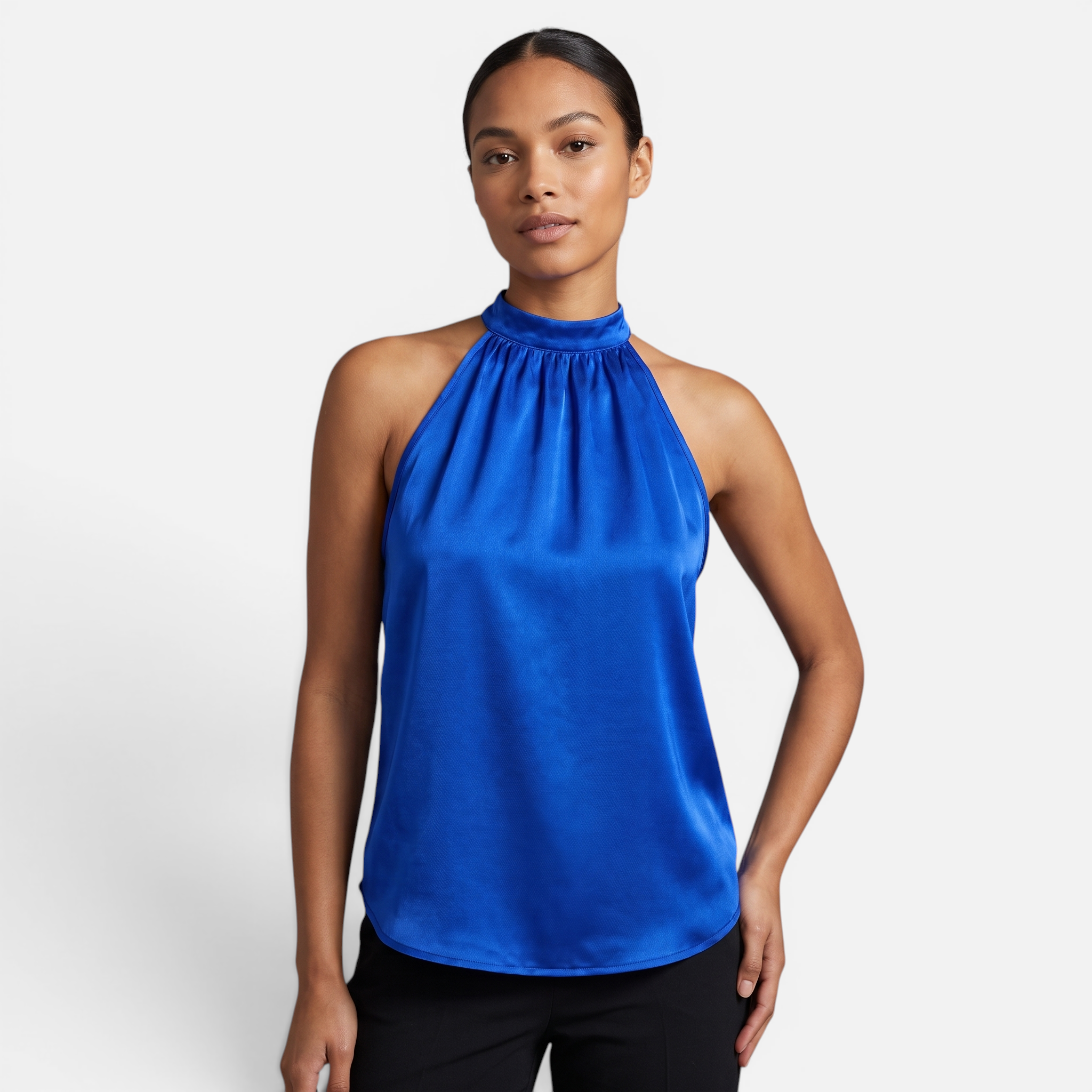 Valeniri | Women's Satin Halter Top Sleeveless Elegant Blouse