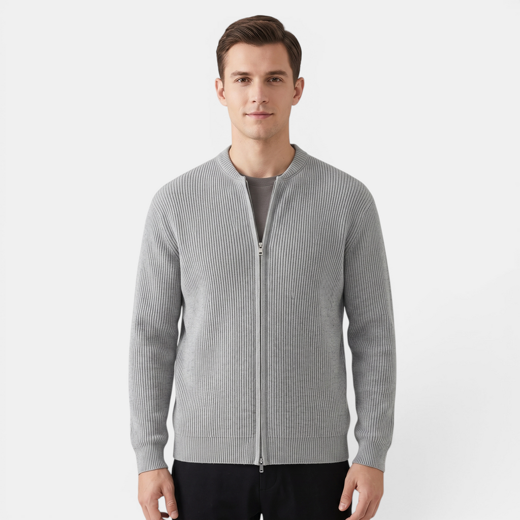 Valeniri | Men's Knit Cardigan Jacket Classic Slim Fit Long Sleeve Sweater