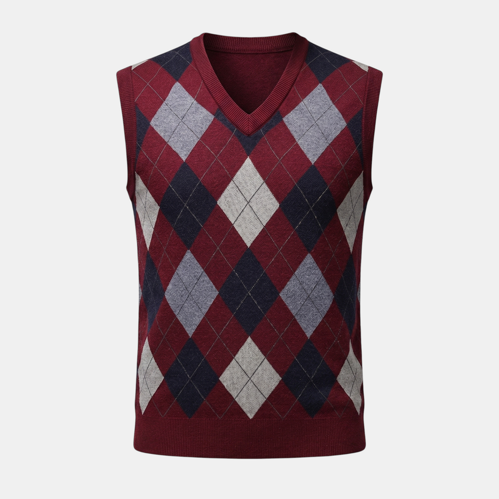 Valeniri | Men's Wool Sweater Vest V-Neck Knit Warm Classic Fit