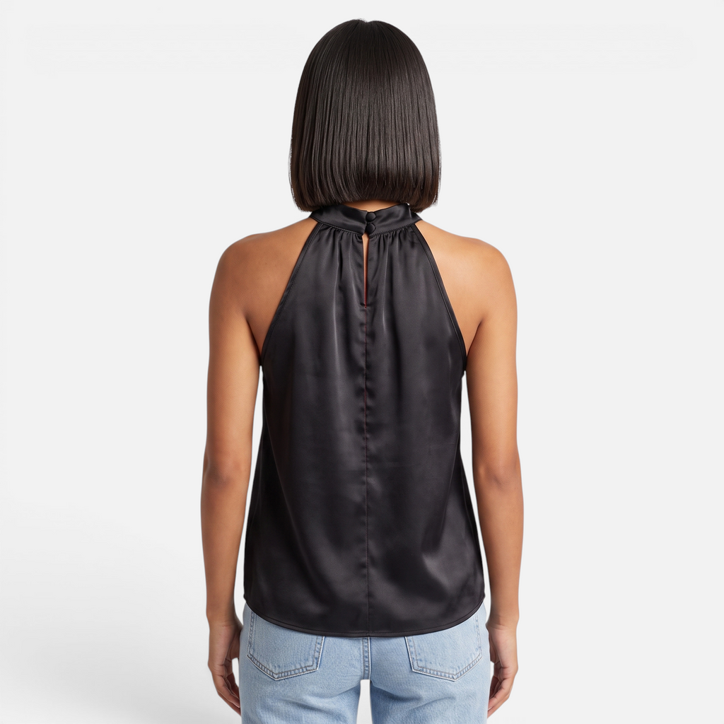 Valeniri | Women's Satin Halter Top Sleeveless Elegant Blouse