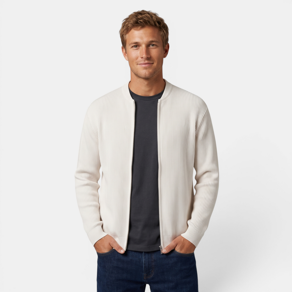Valeniri | Men's Knit Cardigan Jacket Classic Slim Fit Long Sleeve Sweater