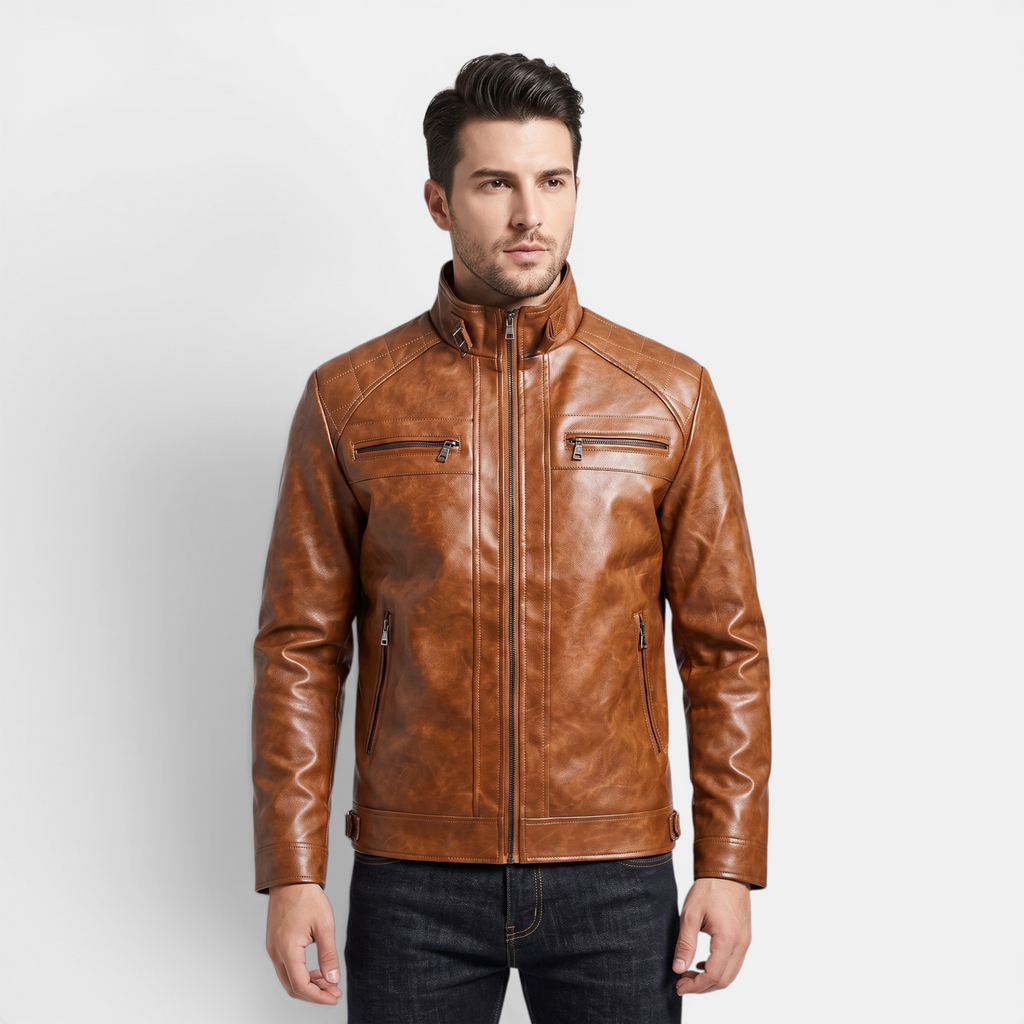 Valeniri | Men's Leather Jacket Classic Fit Premium Everyday Outerwear