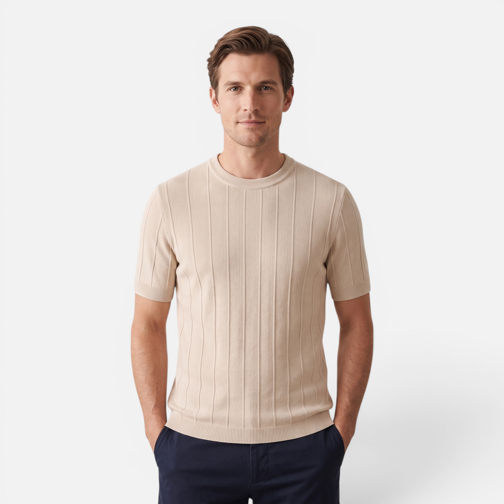 Valeniri | Men's Short Sleeve Knit T-Shirt Timeless Relaxed Fit