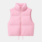 Women's Cotton Puffer Vest Warm Zip-Up Sleeveless Outerwear