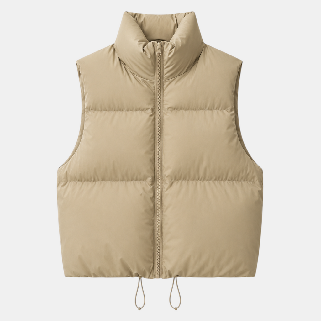 Women's Cotton Puffer Vest Warm Zip-Up Sleeveless Outerwear