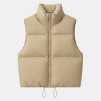 Women's Cotton Puffer Vest Warm Zip-Up Sleeveless Outerwear