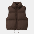 Women's Cotton Puffer Vest Warm Zip-Up Sleeveless Outerwear