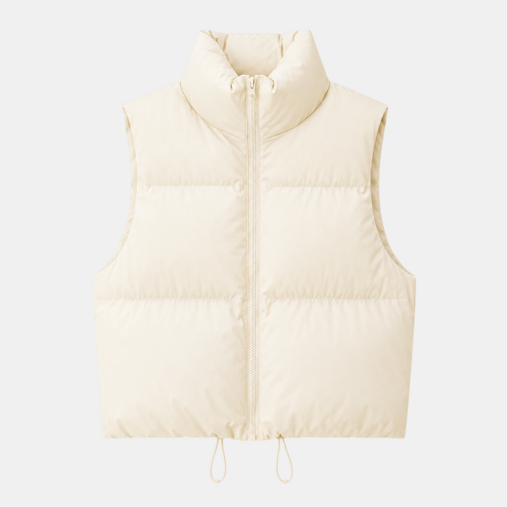 Women's Cotton Puffer Vest Warm Zip-Up Sleeveless Outerwear