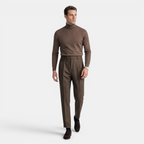 Valeniri | Men’s Winter Wool Pants Herringbone Classic Fit Formal Trousers