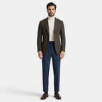 Valeniri | Men’s Winter Wool Pants Herringbone Classic Fit Formal Trousers