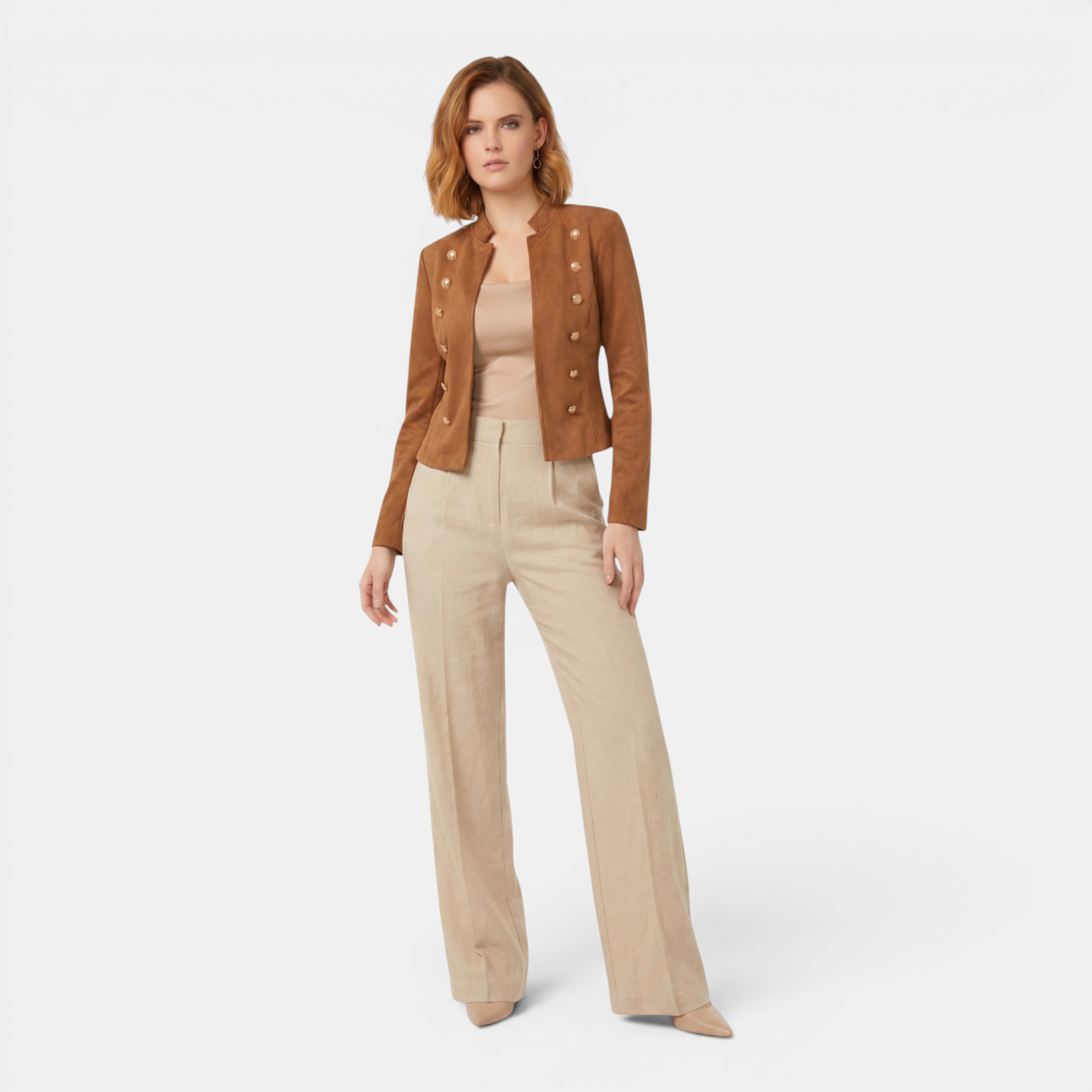 Valeniri | Women’s Suede Feel Buttoned Cardigan