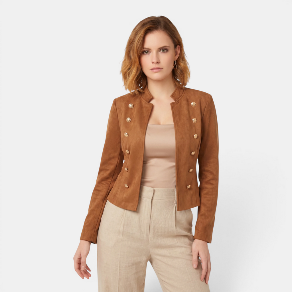 Valeniri | Women’s Suede Feel Buttoned Cardigan