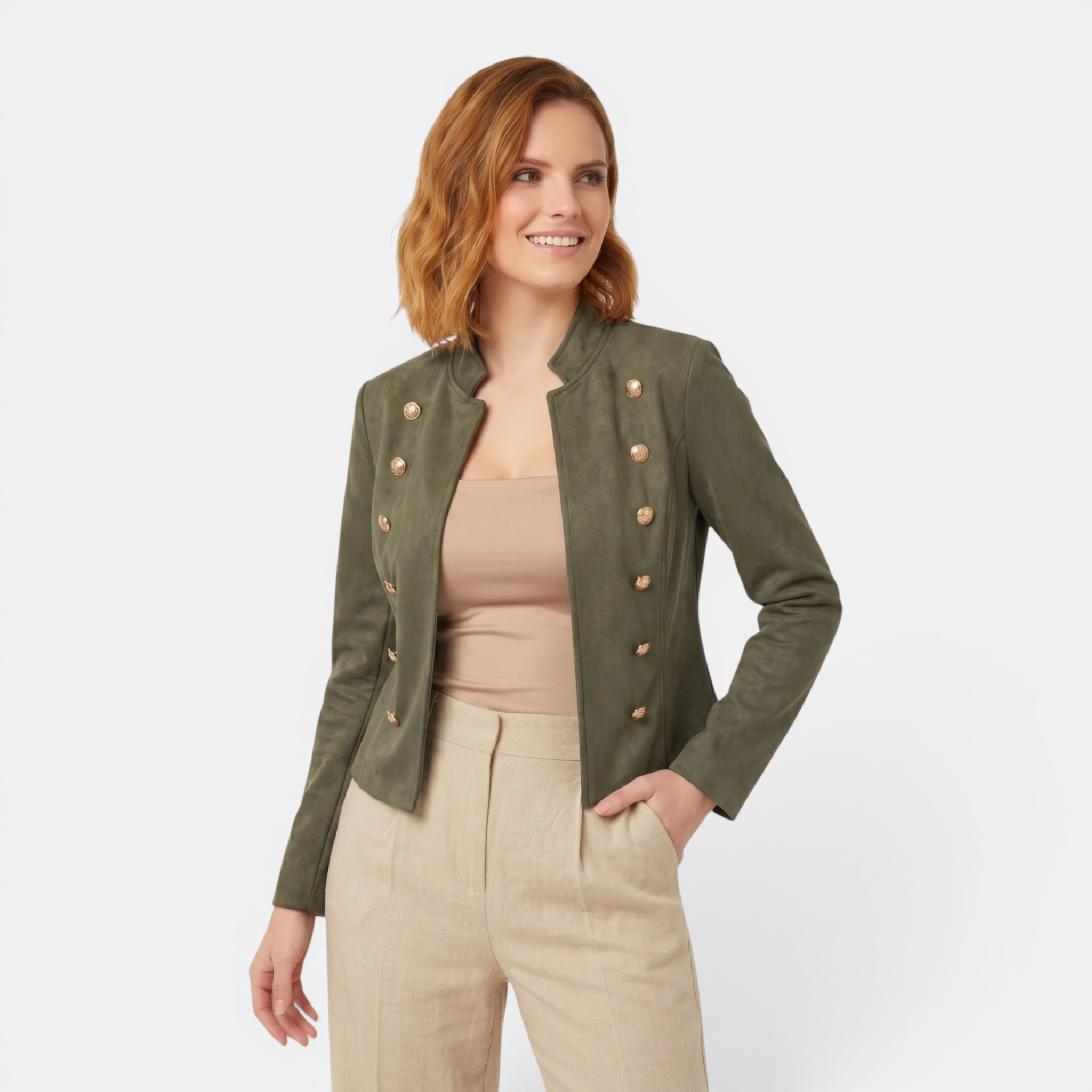 Valeniri | Women’s Suede Feel Buttoned Cardigan