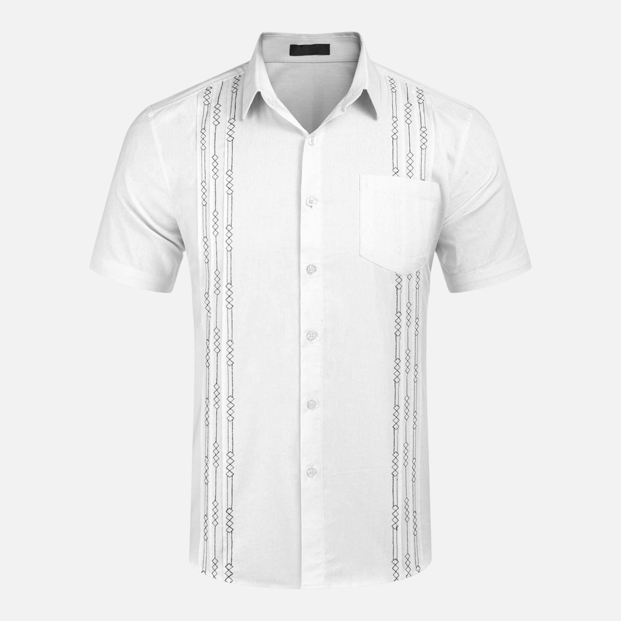 Valeniri | Men's Cuban Collar Shirt Lightweight Relaxed Fit Button-Up