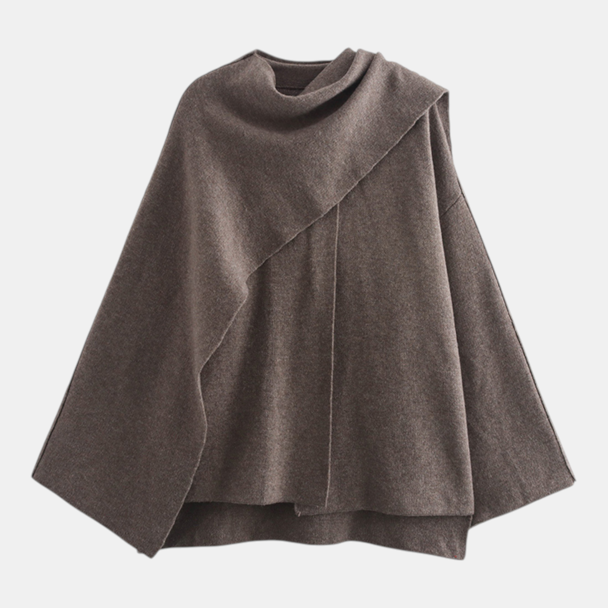 Valeniri | Women's Knit Coat with Built-In Scarf Classic Cardigan Style