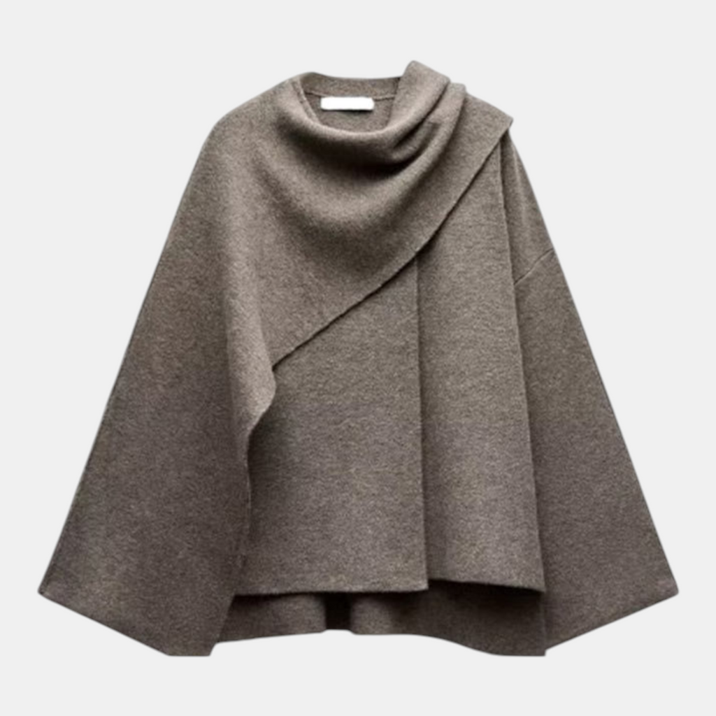 Valeniri | Women's Knit Coat with Built-In Scarf Classic Cardigan Style
