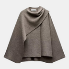 Valeniri | Women's Knit Coat with Built-In Scarf Classic Cardigan Style
