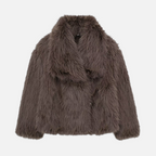 Valeniri | Women's Faux Fur Jacket – Plush Long Sleeve Short Coat
