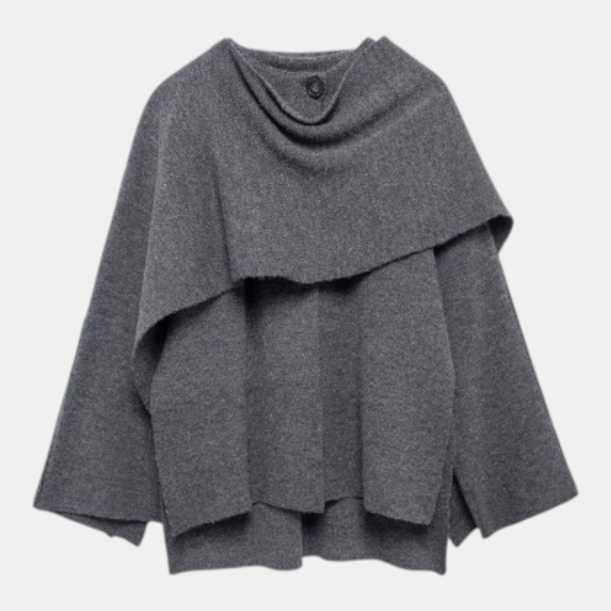 Valeniri | Women's Knit Coat with Built-In Scarf Classic Cardigan Style