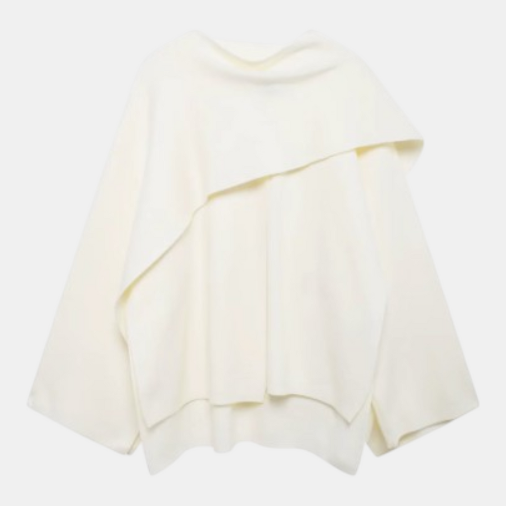 Valeniri | Women's Knit Coat with Built-In Scarf Classic Cardigan Style