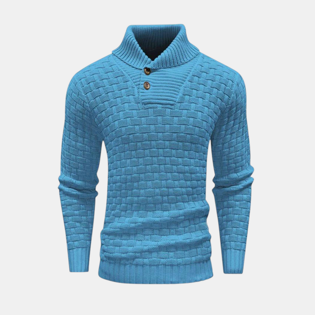 Valeniri | Men's Long Sleeve Collared Sweater Knit Slim Fit Casual Wear