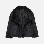 Valeniri | Women's Faux Fur Jacket – Plush Long Sleeve Short Coat