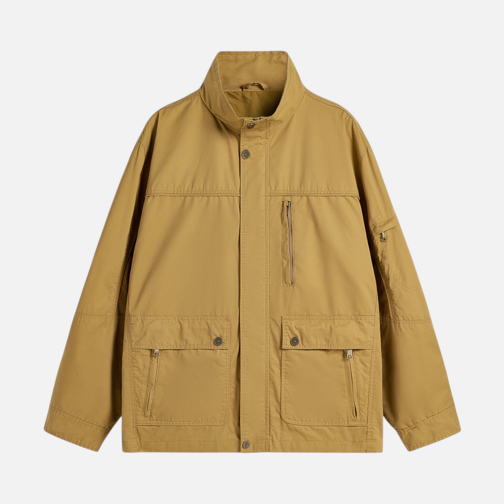 Valeniri | Men’s Utility Field Jacket – Multi-Pocket Stand Collar Coat