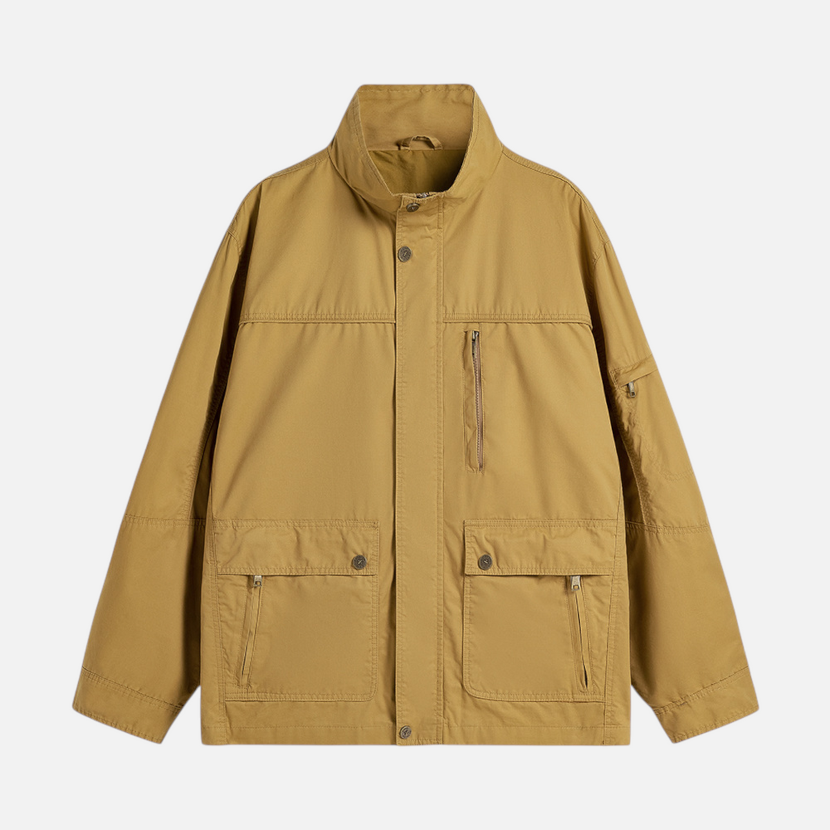 Valeniri | Men’s Utility Field Jacket – Multi-Pocket Stand Collar Coat