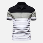 Valeniri | Men's Striped Polo Shirt Classic Short Sleeve Regular Fit