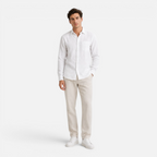 Valeniri Men's Linen Long Sleeve Shirt Classic Loose Fit Button Up