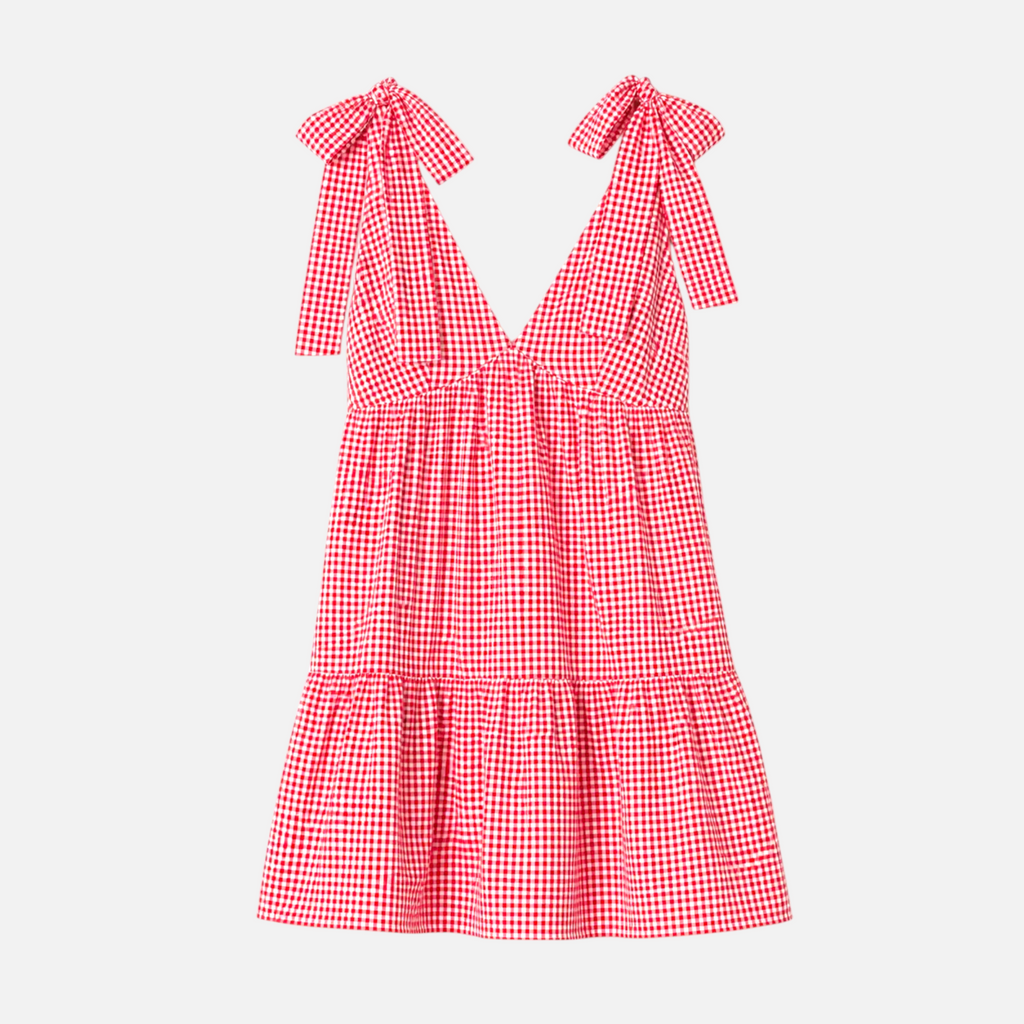 Valeniri | Women's Casual Gingham V-Neck Mini Dress
