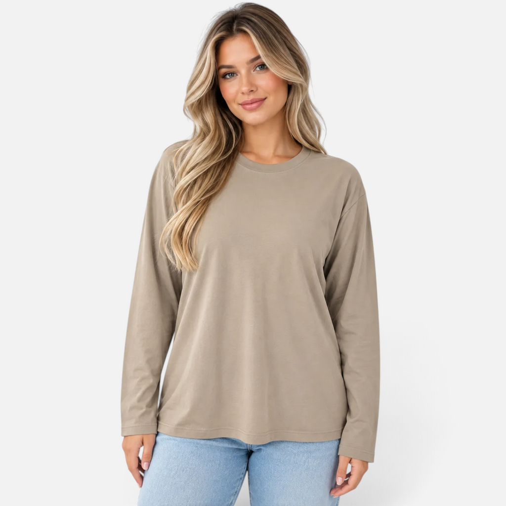 Valeniri | Women’s Crew Neck T-Shirt – Relaxed Fit Long Sleeve Top