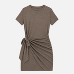 Valeniri | Women's Ruched Dress Waist Tie Elegant Mini Dress