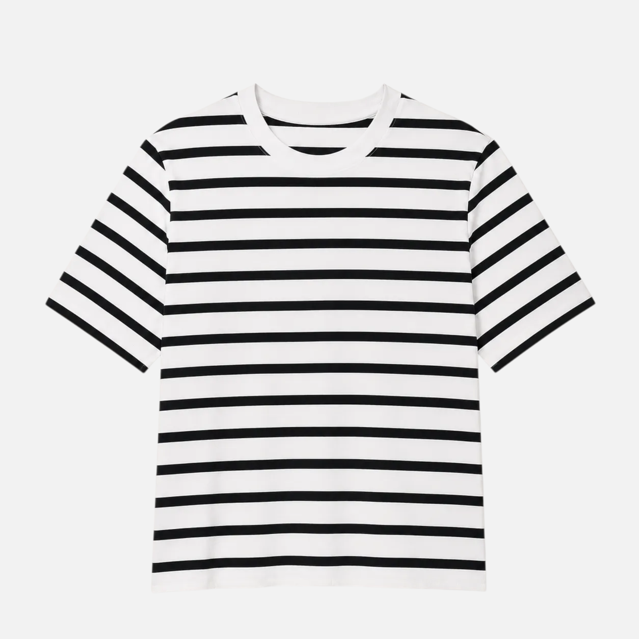 Valeniri | Women's Cotton Striped Crew Neck T-Shirt Loose Fit Short Sleeve
