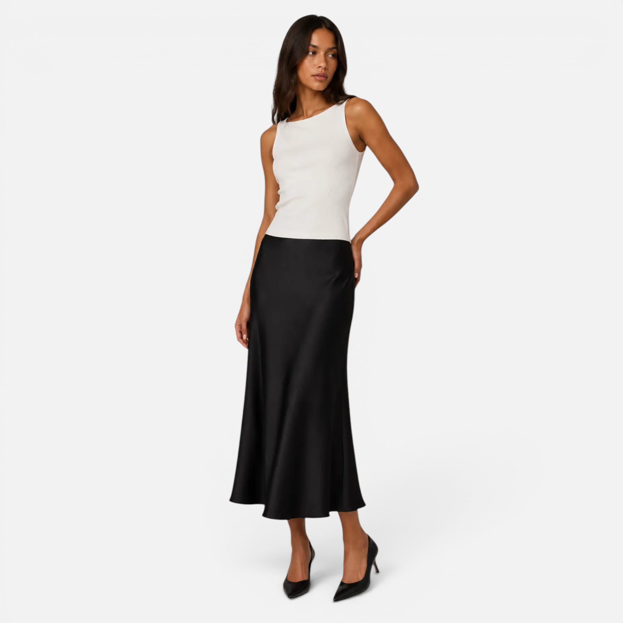 Valeniri | Women's Satin Maxi Skirt High Waist Fishtail Formal Skirt
