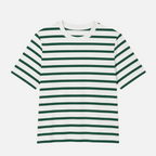 Valeniri | Women's Cotton Striped Crew Neck T-Shirt Loose Fit Short Sleeve