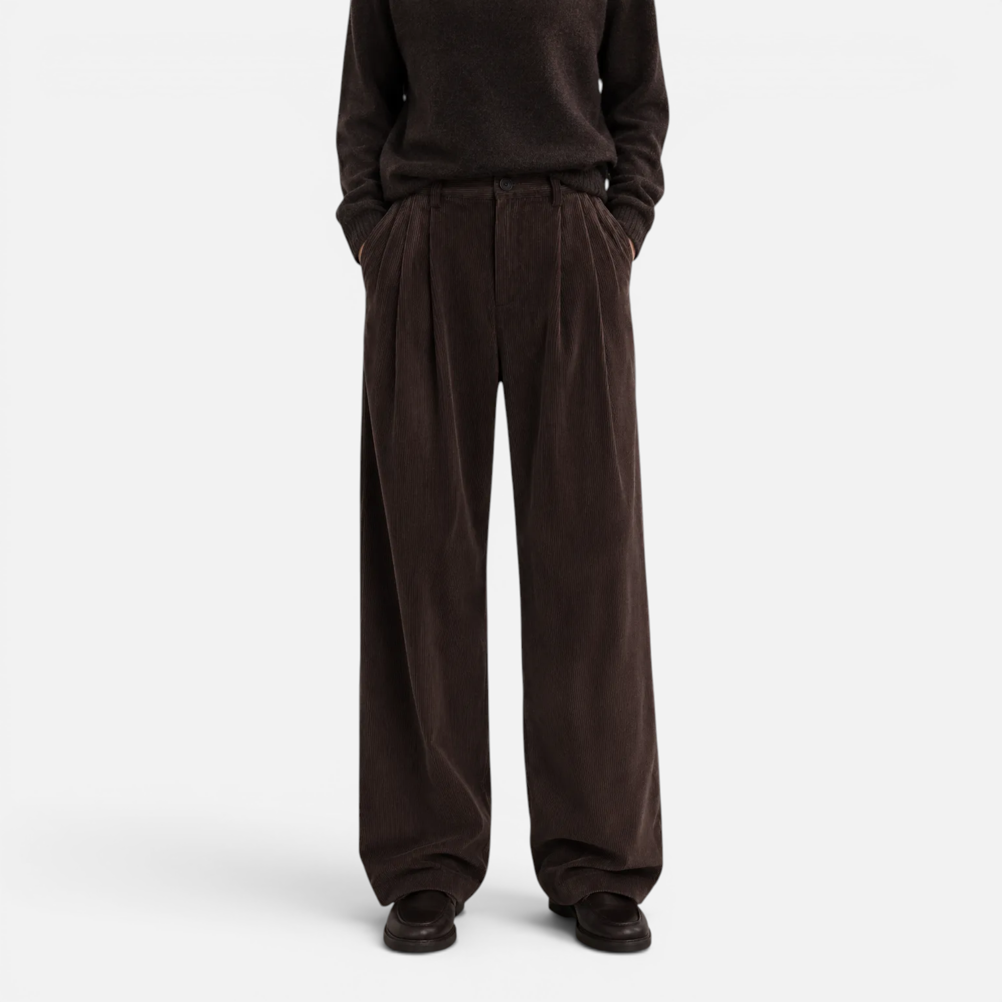 Valeniri | Women's Corduroy Trousers Relaxed Fit Wide Leg Casual Pants