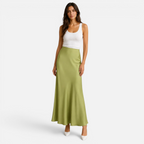 Valeniri | Women's Satin Maxi Skirt High Waist Fishtail Formal Skirt